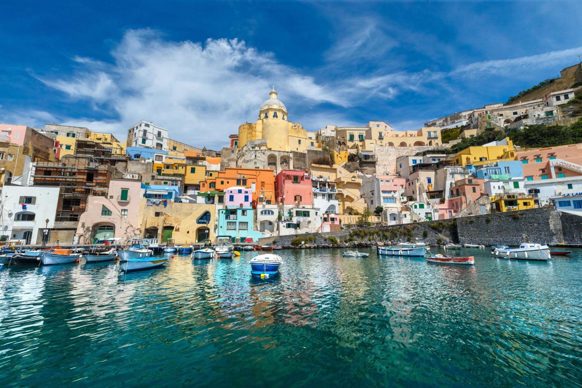 De Lamartine A Marina Di Corricella Procida Exterior foto